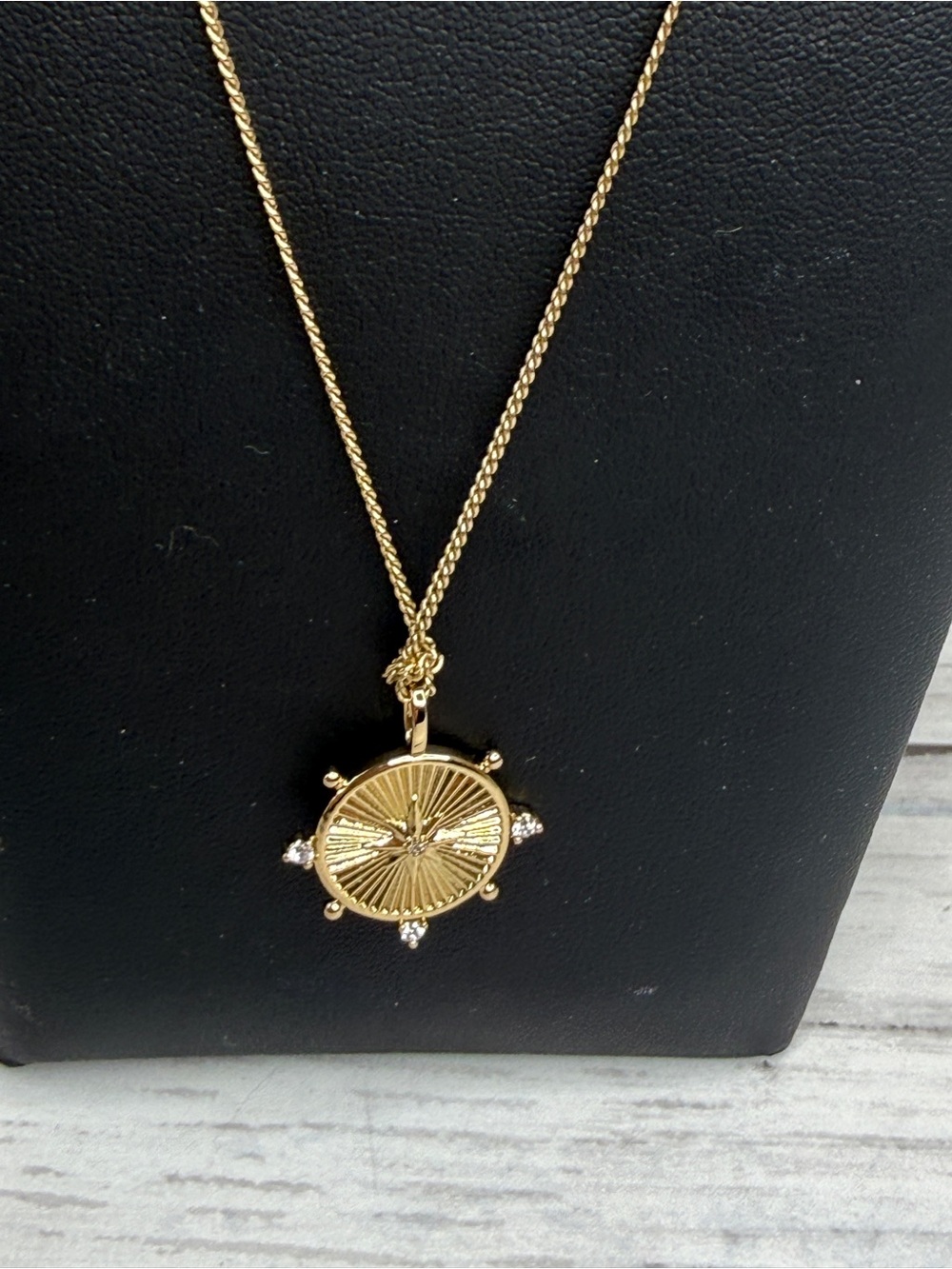 Gold Compass Medallion Necklace for Women